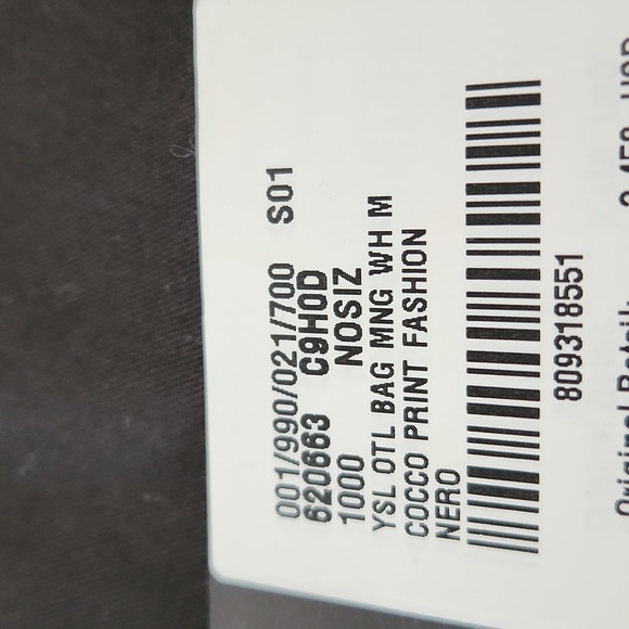 Saint Laurent Calfskin Crocodile Embossed West Hollywood Monogram Fold-Over - Picture 13 of 14